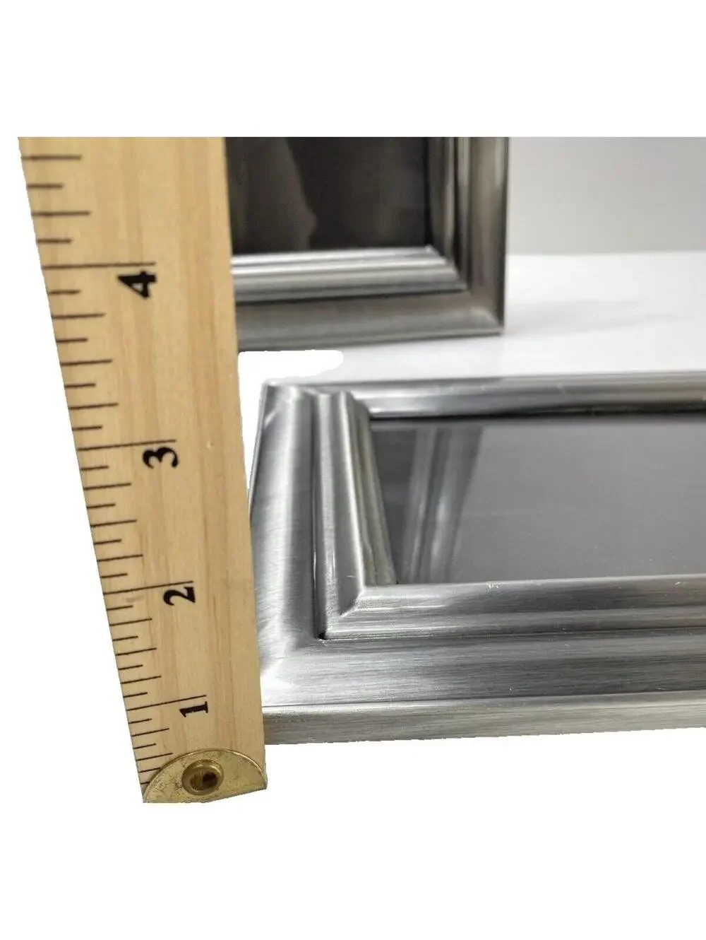 Modern Silver-Plated Photo Frames 2-Piece Set, Sicura Italy Rectangular Display